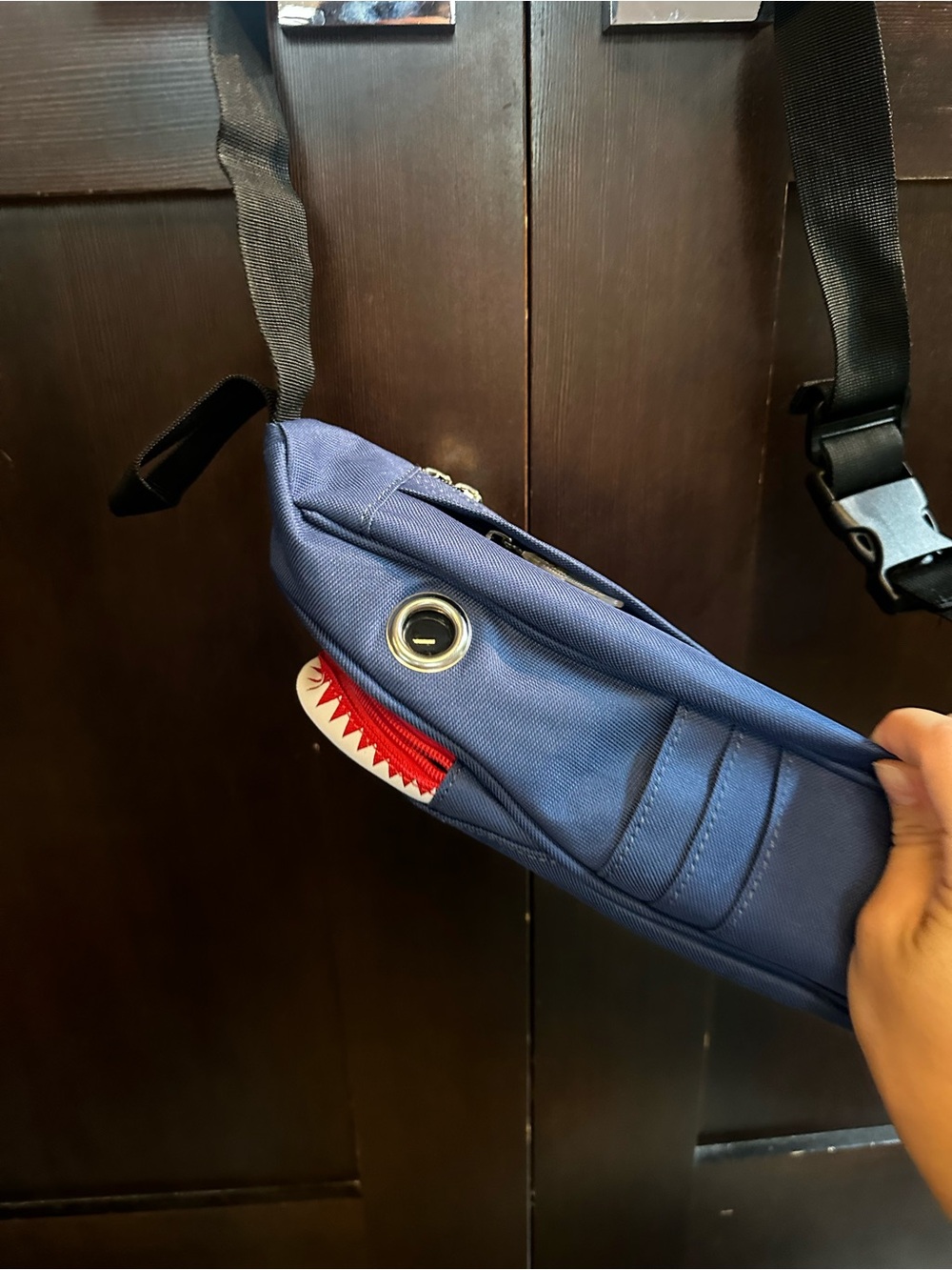 Blue Shark-Accent Crossbody Sling Bag/ Fanny pack